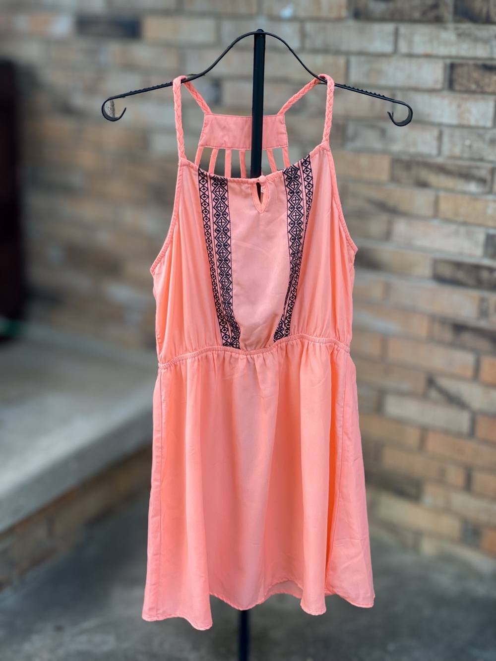 Blu Pepper Coral Sleeveless Cutout Back Fit & Flare Dress Large
